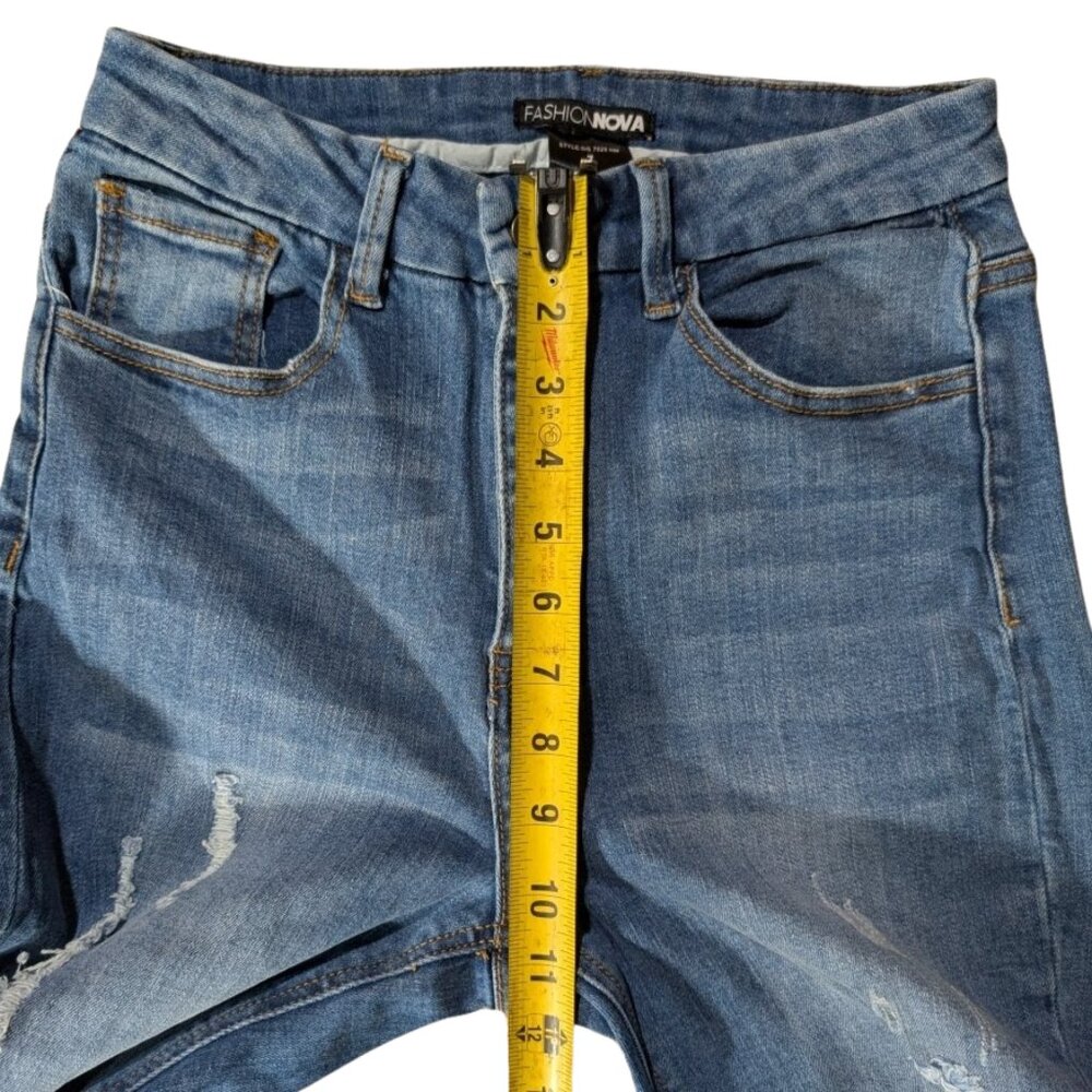 Fashion Nova Killing ‘Em Kindly High Rise Distressed Split Hem Jeans Size 7 - Picture 6 of 12